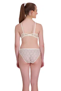 White Net Embroidery Lingerie Set-thumb3