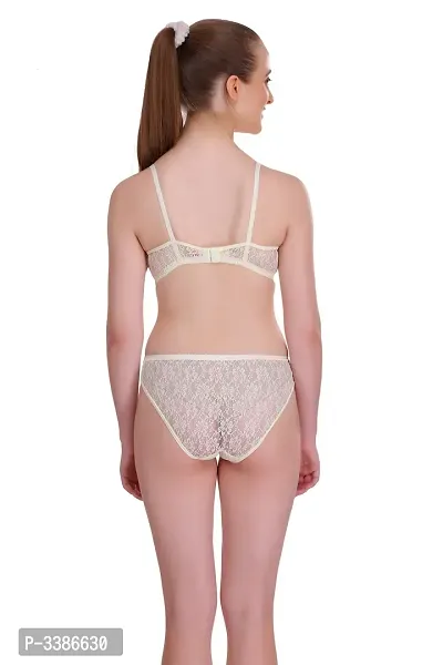 White Net Embroidery Lingerie Set-thumb4