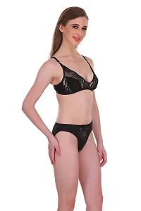 Black Net Embroidery Lingerie Set-thumb2