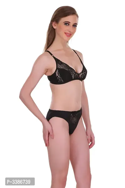 Black Net Embroidery Lingerie Set-thumb3