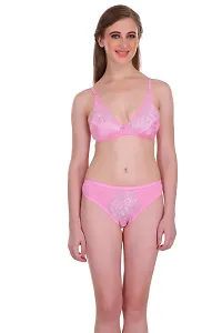 Purple  Pink Net Embroidery Lingerie Set - Pack Of 2-thumb1