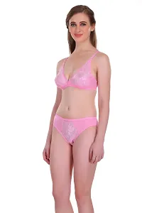 Purple  Pink Net Embroidery Lingerie Set - Pack Of 2-thumb3