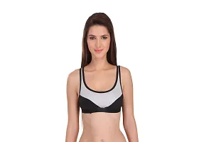 Black  Red Hosiery Solid Sport Bra For Women Pack Of 2-thumb1