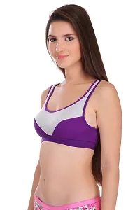 Purple Hosiery Solid Sport Bra For Women-thumb3