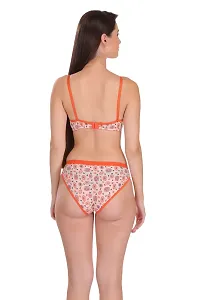 Orange Hosiery Printed Lingerie Set For Women-thumb3