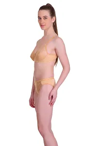 Embroidery  Beige Net Embroidery Lingerie Set For Women-thumb2