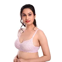 Pink Cotton Blend Printed Bras For Women-thumb2