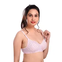 Pink Cotton Blend Printed Bras For Women-thumb1