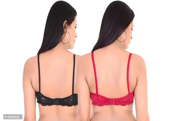 Multicoloured Cotton Blend Solid Bras For Women-thumb5