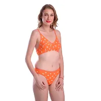 Elegant Orange Cotton Blend Heart Lingerie Set For Women-thumb1