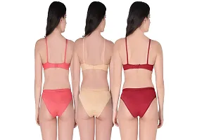 Women Solid Cotton Lingerie Set Pack Of 3-thumb3