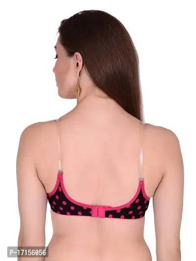 Stylish Pink Cotton Blend Floral Bras For Women-thumb4