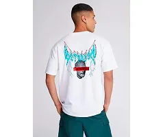 Stylish Cotton Blend White Printed Tees For Men-thumb1