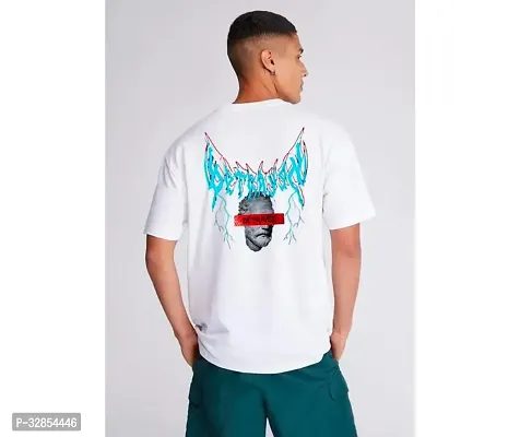 Stylish Cotton Blend White Printed Tees For Men-thumb2