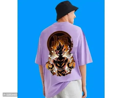 Stylish Cotton Blend Purple Printed Tees For Men-thumb2