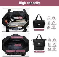 Black Nylon Self Pattern Handbags For Women-thumb2