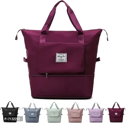 Purple Nylon Self Pattern Handbags For Women