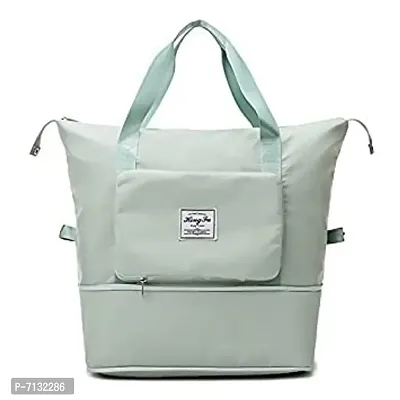 Green Nylon Self Pattern Handbags For Women