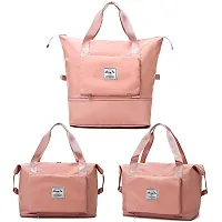 Peach Nylon Self Pattern Handbags For Women-thumb1