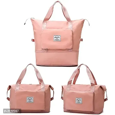 Peach Nylon Self Pattern Handbags For Women-thumb2