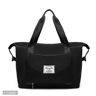Black Nylon Self Pattern Handbags For Women