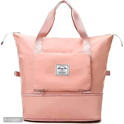 Peach Nylon Self Pattern Handbags For Women