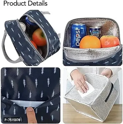 Elegant Canvas Printed Leakproof Insulated Travel Lunch Tiffin Storage Bags-thumb2