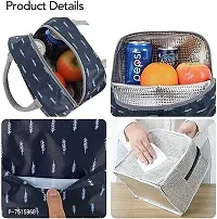 Elegant Canvas Printed Leakproof Insulated Travel Lunch Tiffin Storage Bags-thumb1