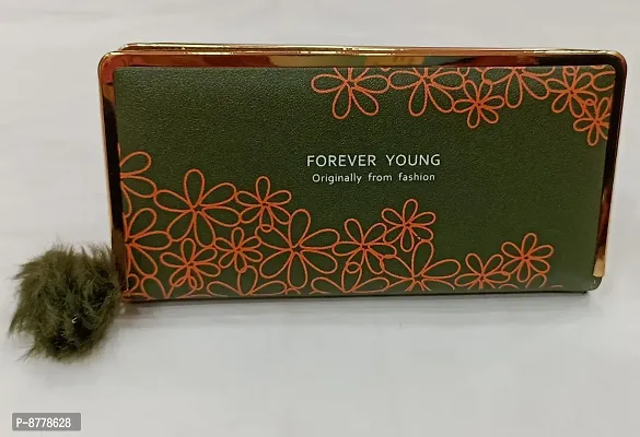 Stylish Green PU Printed Clutches For Women