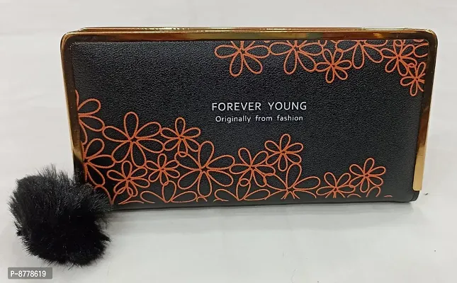 Stylish Black PU Printed Clutches For Women