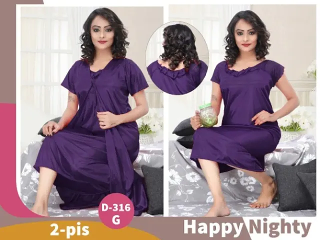 Women Satin Nighty and Nightwear pack of 2