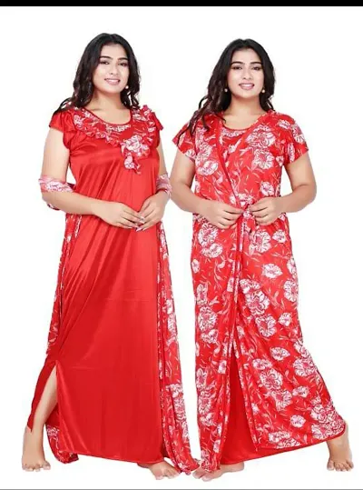 Women Satin Nighty and Nightwear pack of 2