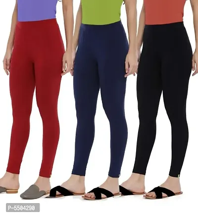 Buy Women S Cotton Spandex Leggings Pack Of 3 Online In India At Discounted  Prices