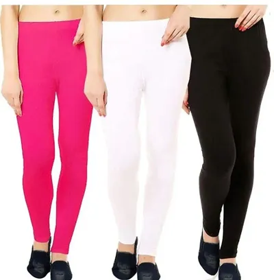 Trendy Women's Cotton Solid Leggings (Pack Of 3)