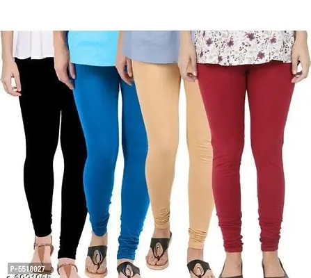 Women's Cotton Solid Colour Leggings (Pack of 4)