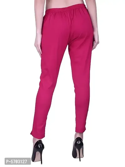 Stylish Magenta Rayon Solid Ethnic Pants For Women-thumb3