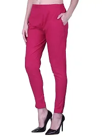 Stylish Magenta Rayon Solid Ethnic Pants For Women-thumb4