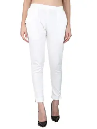 Stylish White Rayon Solid Ethnic Pants For Women-thumb1