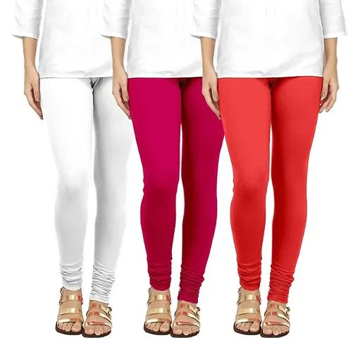 Elegant Solid Leggings For Women- Pack Of 3