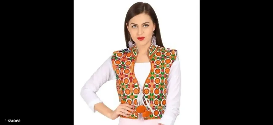 Stylish Cotton Sleeveless Ethnic Jacket For Women