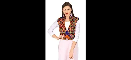 Stylish Cotton Sleeveless Ethnic Jacket