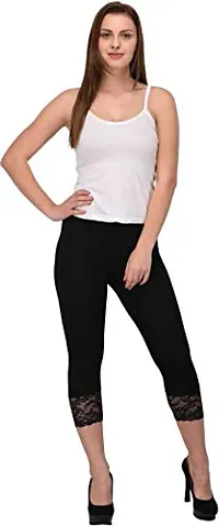 Fancy Capri Leggings for Women | Stylish Net Capri for Girls-thumb1