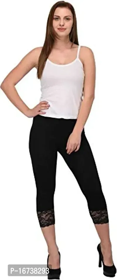 Fancy Capri Leggings for Women | Stylish Net Capri for Girls-thumb2