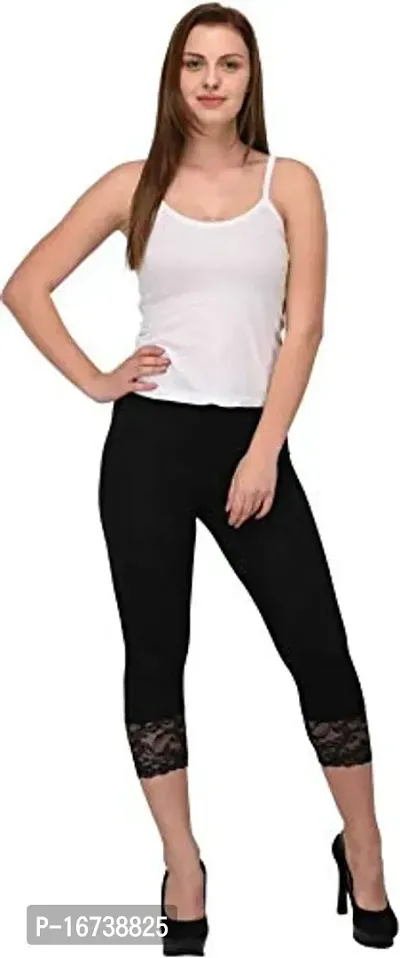 Bottom Lace/Net 3/4th leggings for girl's and women's-thumb3