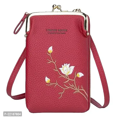 PU Women's Mobile Cell Phone Cash Card Holder Cross-Body Sling Bag Girl's Small Hand Wallet-thumb0
