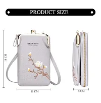 PU Women's Mobile Cell Phone Cash Card Holder Cross-Body Sling Bag Girl's Small Hand Wallet-thumb3