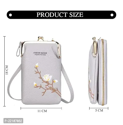 PU Women's Mobile Cell Phone Cash Card Holder Cross-Body Sling Bag Girl's Small Hand Wallet-thumb4