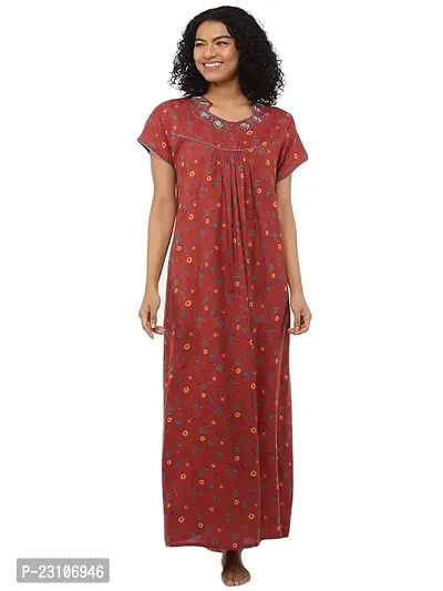 Designer Nighty for Women | Floral Printed Night Gown-thumb0