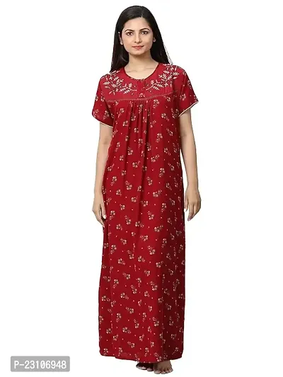 Designer Nighty for Women | Floral Printed Night Gown-thumb0