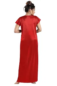 Solid Satin Nighty | Attractive  Stylish Night Wear | Comfy  Plain | for Women, Wife, Girlfriend-thumb1